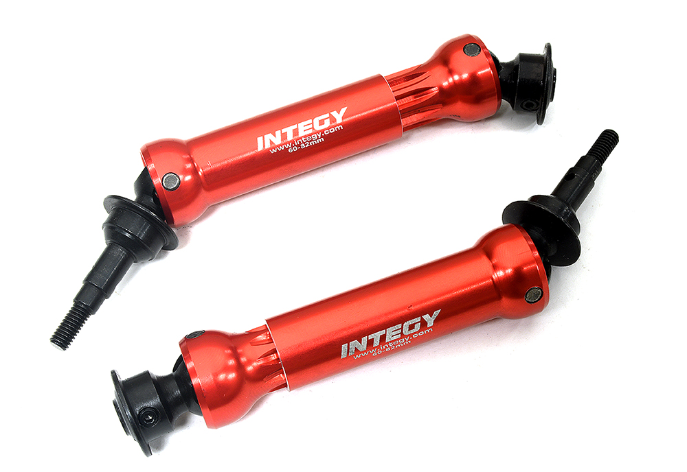 C34211RED 0 to +10mm Front Universal Drive Shafts for 1/10 Stampede 4X4 & Rustler 4X4 9051 - Image 1