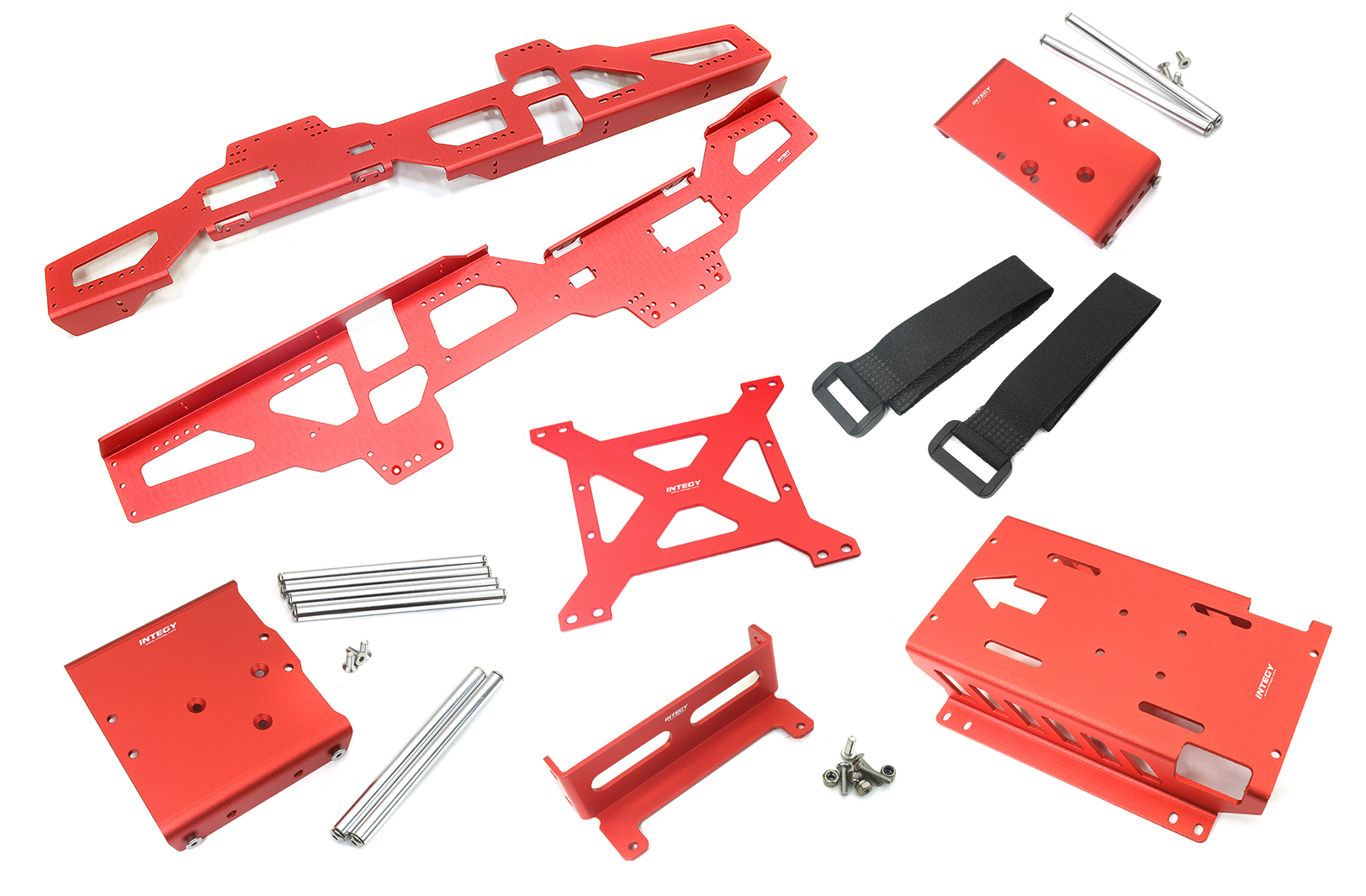 C34213RED 6X6 Alloy Chassis Conversion Kit for Tamiya Super Clod Buster - Image 1