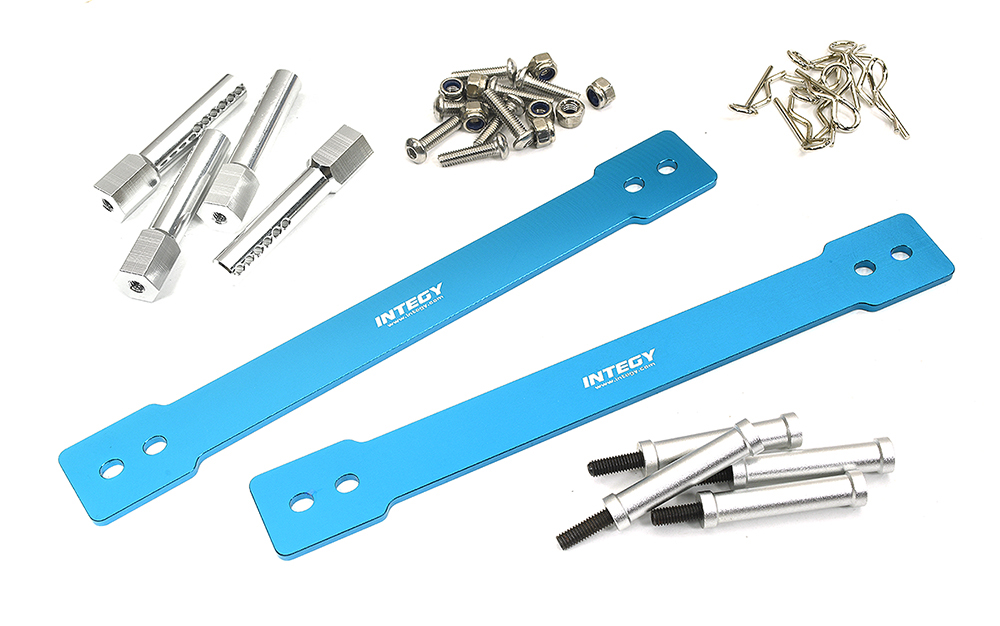 C34219BLUE Aluminum Body Mounts w/ Body Stay Mount Plates for Tamiya Super Clod Buster - Image 1
