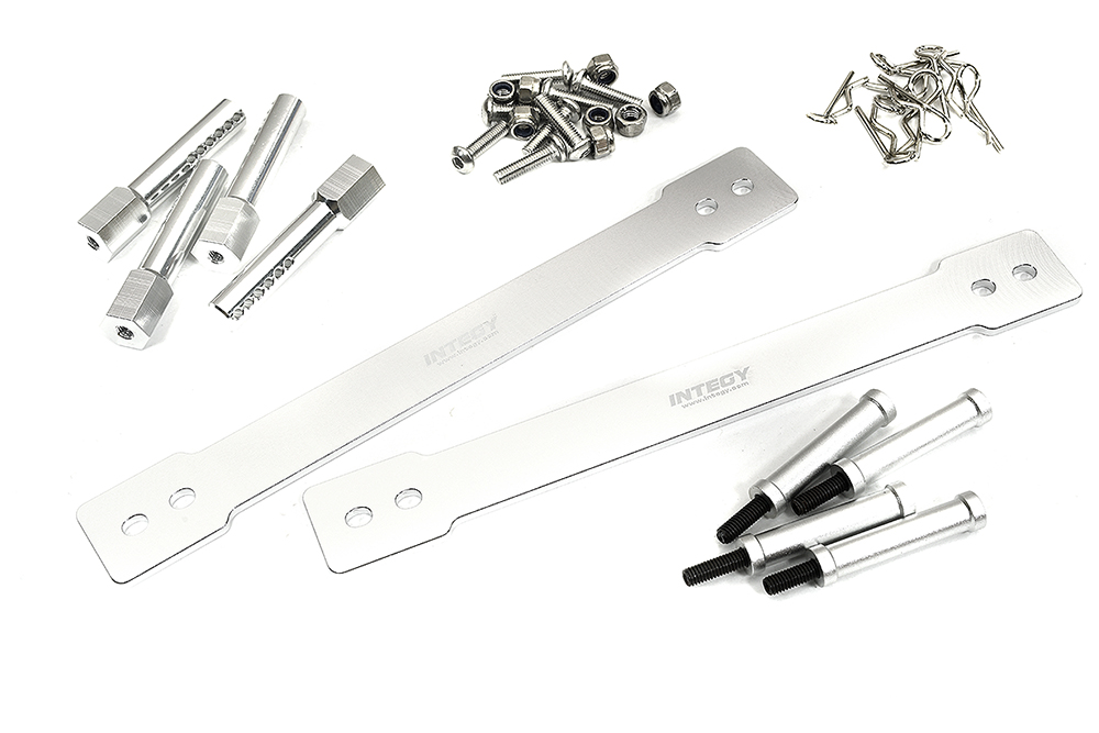 C34219SILVER Aluminum Body Mounts w/ Body Stay Mount Plates for Tamiya Super Clod Buster - Image 1