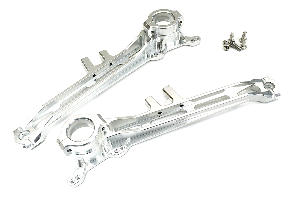 C34223SILVER Alloy Machined Lower Suspension Arms for Tamiya Super Clod Buster - Image 1