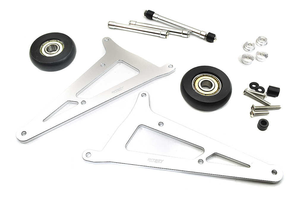 C34228SILVER Alloy Machined Wheelie Bar for Tamiya Super Clod Buster - Image 1