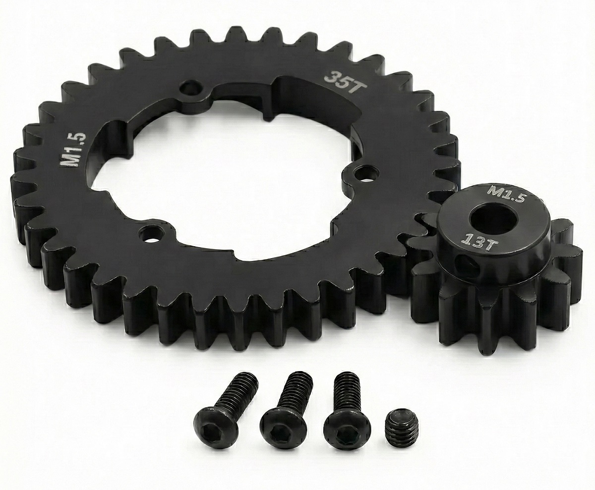C34241 HD Steel 5mm Bore 13T Pinion+35T Spur Gear Set 1.5 MOD for Traxxas X-Maxx & XRT - Image 1