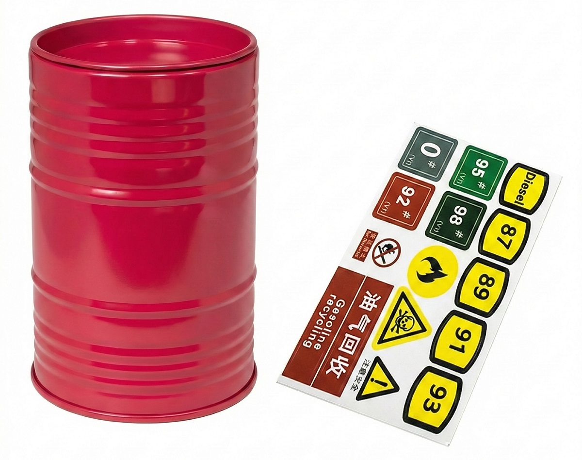C34253RED Realistic Metal 1/10 Scale 55 Gallon Drum / Container / Barrel - Image 1