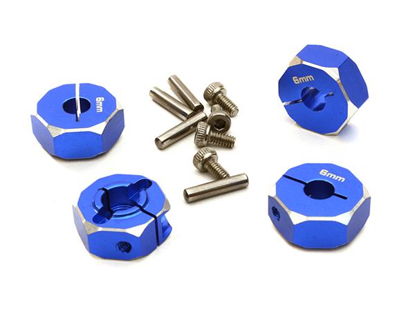 OBM1374BLUE 12mm Hex Wheel (4) Hub 6mm Thick for 1/10 Axial, Tamiya, Drift & TC - Image 1