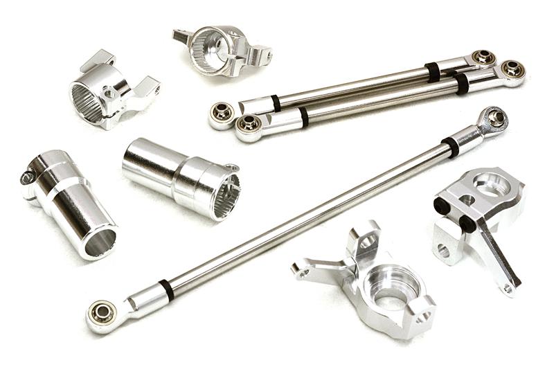 OBM1415SILVER Billet Machined Conversion Hop-Up Kit Set A for Axial 1/10 SCX10 II (#90046-47) - Image 1