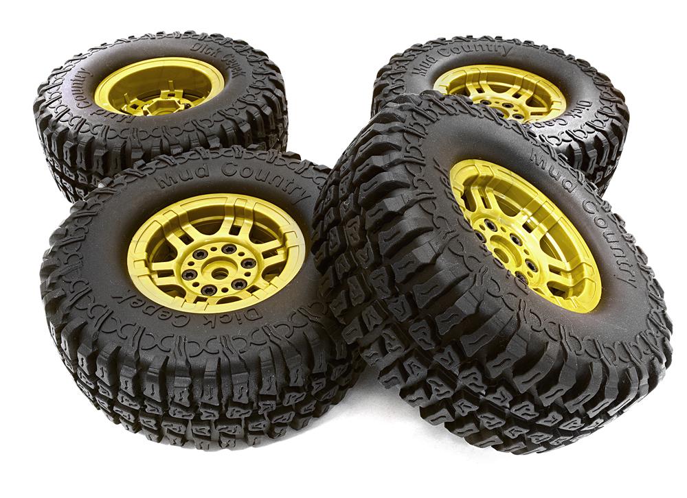 OBM1442MILGREEN Composite Dual 6 Spoke Off-Road 1.9 Size Wheel & Tire (4) (O.D.=102mm) - Image 1