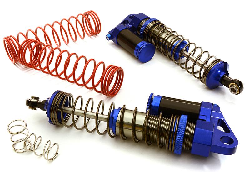OBM1453BLUE Alloy 110mm Type Piggyback Shock (2) w/ Rebound Adjust for 1/10 Scale Crawler - Image 1