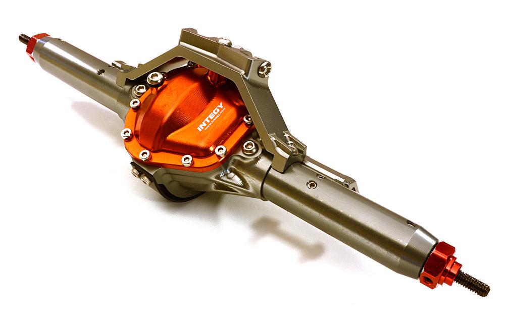 OBM1631GUNRED Complete 4-Link Rear Axle w/ Internals for Axial SCX-10 & Custom 1.9 Crawlers - Image 1