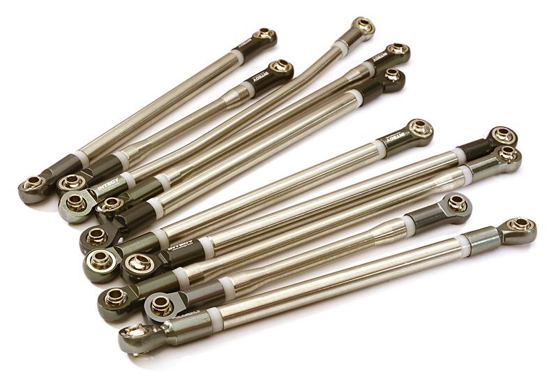 OBM1634GUN Complete Stainless Steel 10-Piece Linkage Set for Custom 1.9 & 2.2 Rock Crawlers - Image 1