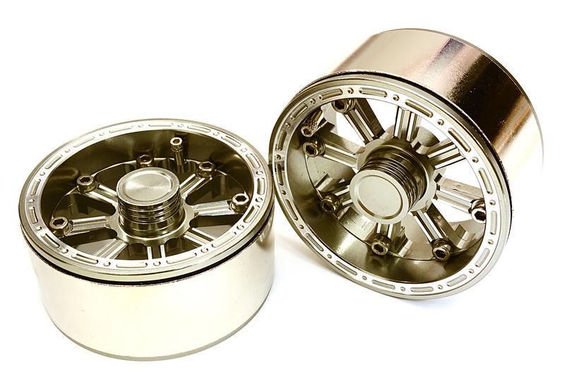 OBM901329GUN High Mass Beadlock Aluminum 1.9 Wheels Spoke-8 for 1/10 Scale Crawler - Image 1