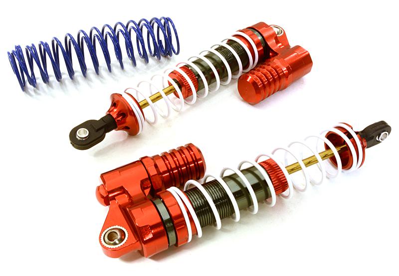 OBMBRDP105RED CNC Machined 105mm Piggyback Shock (2) w/ Dual Stage Spring for 1/10 Off-Road - Image 1