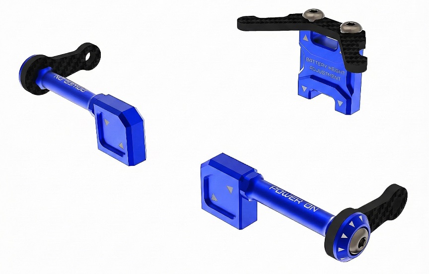 SAK-D6813BU Aluminum Battery Tray for Auper D6 BLUE - Image 1
