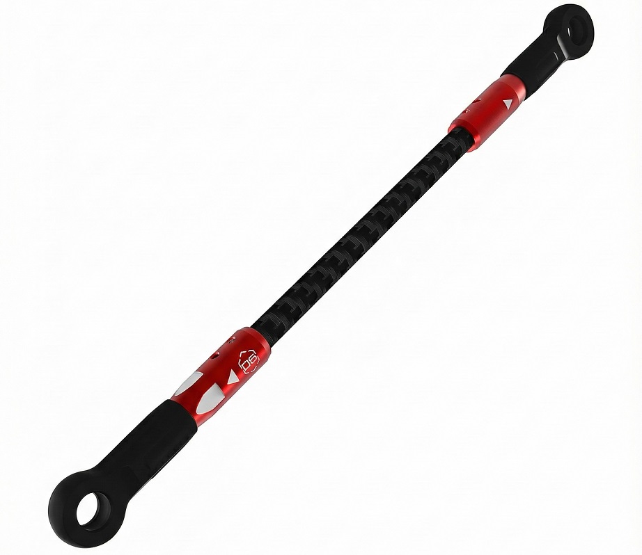 SAK-D6824RE Steering C-FRP Turnbuckle 74mm for Auper D6 RED - Image 1