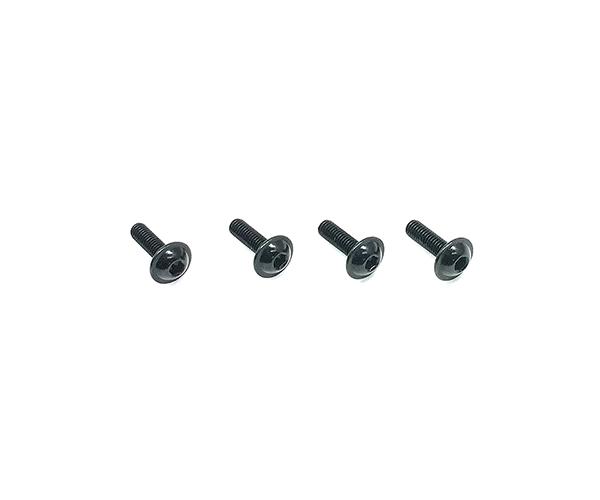 SQ-FAW-310BK Square R/C M3 x 10mm Aluminum Button Head Hex Screws (Flanged) Black (4 pcs) - Image 1