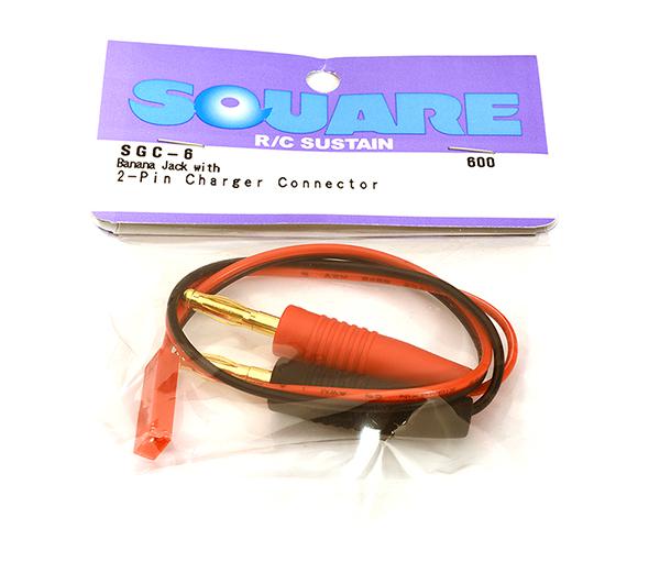 SQ-SGC-6 Square R/C Banana Jack with 2-Pin Charger Connector - Image 1