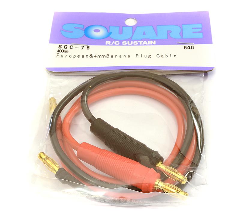 SQ-SGC-76 Square R/C European and 4mm Banana Plug Cable (400mm) - Image 1