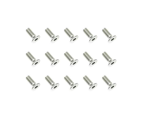 SQ-SSR-308 Square R/C M3 x 8mm Stainless Steel Flat Head Hex Screws (15 pcs.) - Image 1
