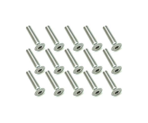 SQ-SSR-314 Square R/C M3 x 14mm Stainless Steel Flat Head Hex Screws (15 pcs.) - Image 1