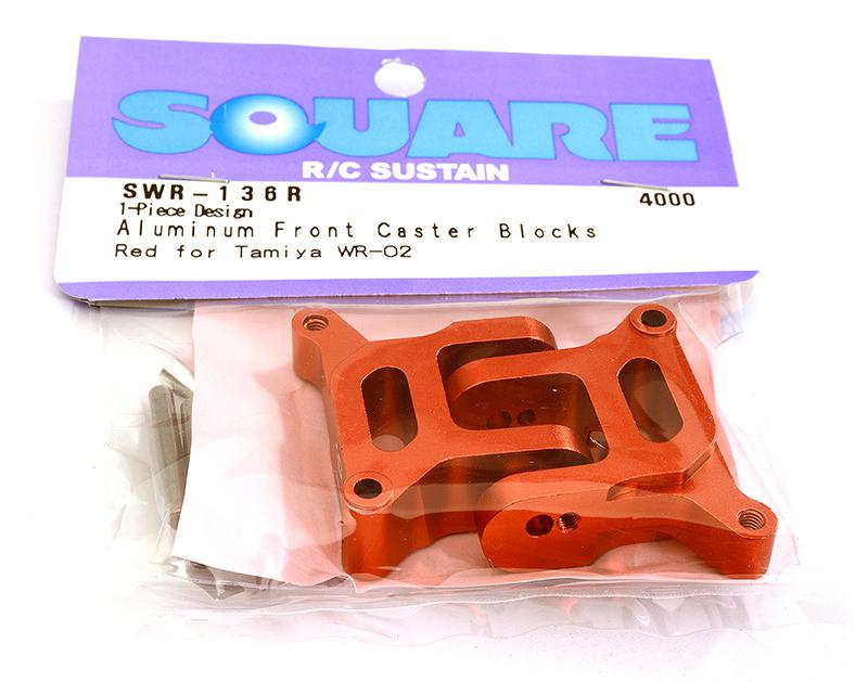 SQ-SWR-136R Square R/C Aluminum Front Caster Blocks, 6-degree 1-Piece Design for Tamiya WR02 - Image 1