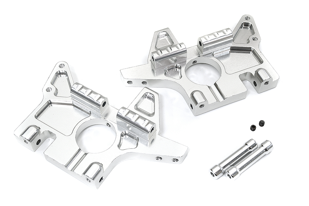 T4094SILVER Billet Machined Front Bulkhead Set for E-Maxx 3903 3908 & T-Maxx 4908 4907 4910 - Image 1