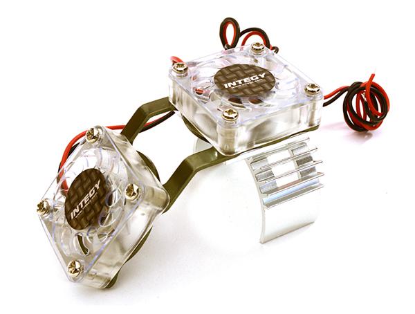 T6666SILVER Motor Heatsink + Twin Cooling Fan for HPI 1/10 Blitz - Image 1