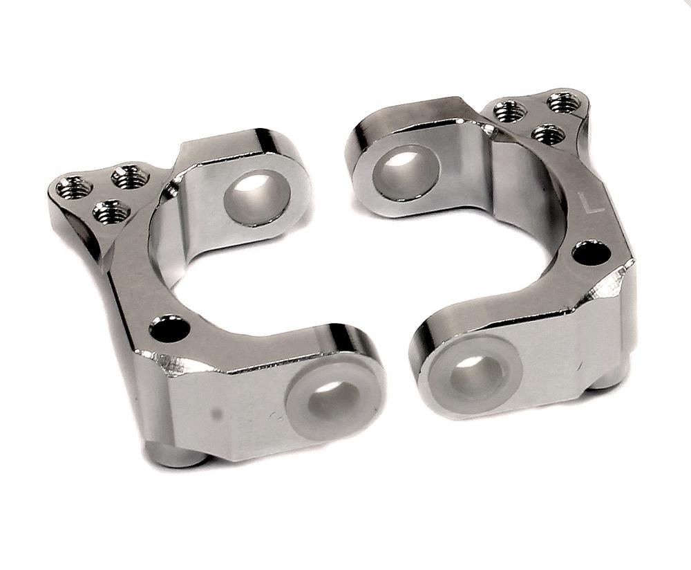 T6679SILVER Silver Billet Machined Caster Blocks for HPI 1/10 Scale Blitz Short Course Truck - Image 1