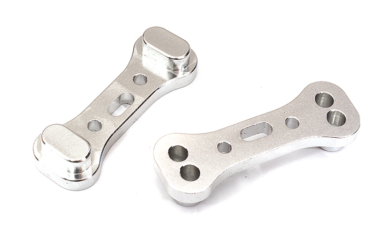 T6955SILVER Billet Machined Alloy Arm Mount (2) for HPI 1/10 E-Savage Monster Truck - Image 1