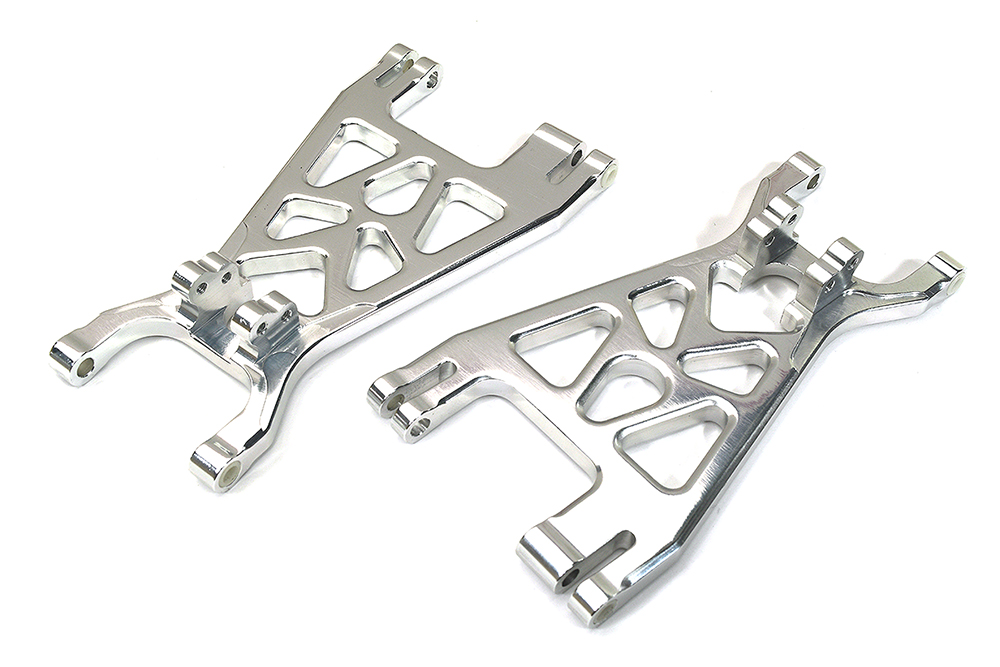 T7089SILVER Billet Machined Alloy Lower Arms for HPI 1/8 Savage-X, 21 & 25 Monster Truck - Image 1
