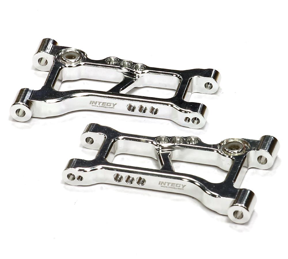 T7132SILVER Billet Machined HD Rear Suspension Arms for Team Associated 1/10 TC5 Touring Car - Image 1