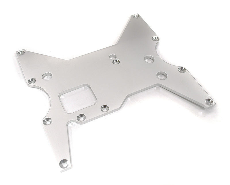 T7308SILVER Billet Machined Alloy Center Bottom Plate for Losi 1/8 LST, LST2 & Aftershock - Image 1