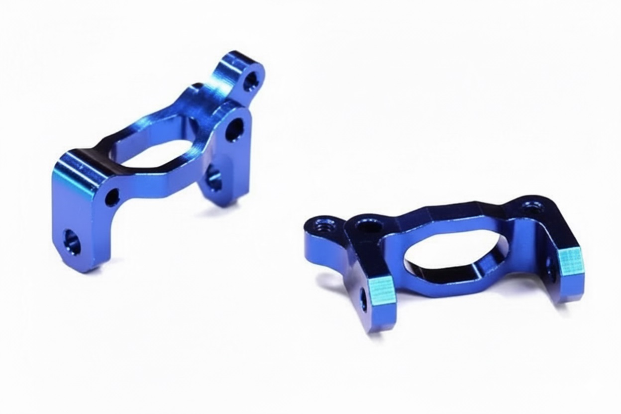 T7646BLUE Billet Machined Alloy Caster Blocks for Associated 1/18 SC18 Short Course Truck - Image 1