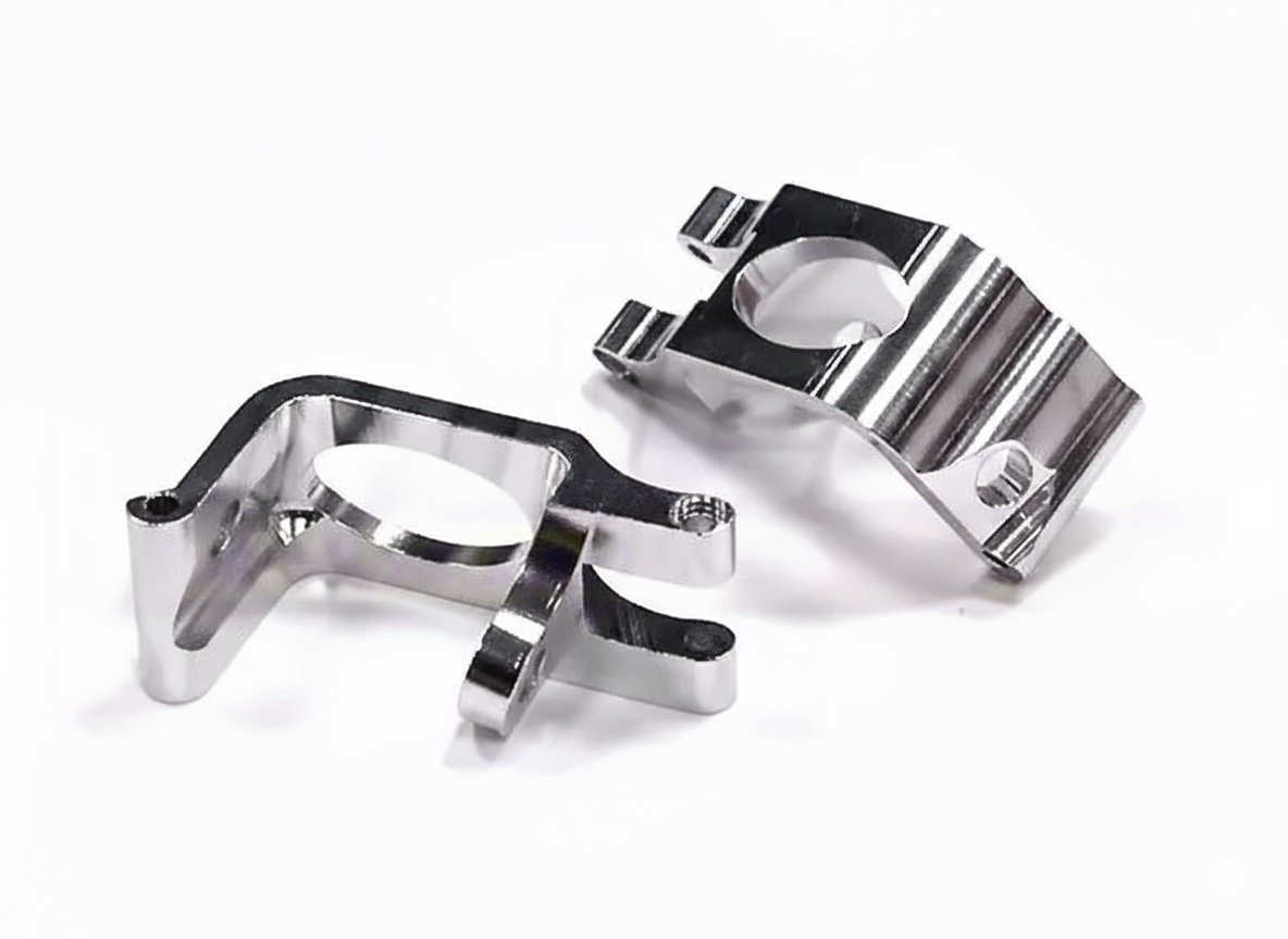 T7724SILVER Billet Machined Alloy Caster Blocks for OFNA 1/8 Ultra LX One Buggy - Image 1