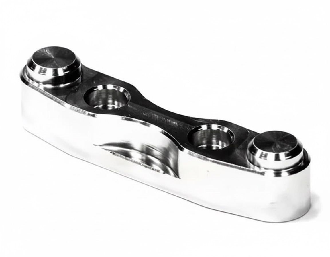 T7798SILVER Billet Machined Front Arm Brace for Associated SC10 4X4 - Image 1