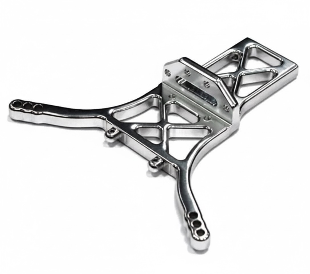 T7825SILVER Billet Machined Alloy Rear Shock Tower for Associated 1/10 GT2 off-road Truck - Image 1