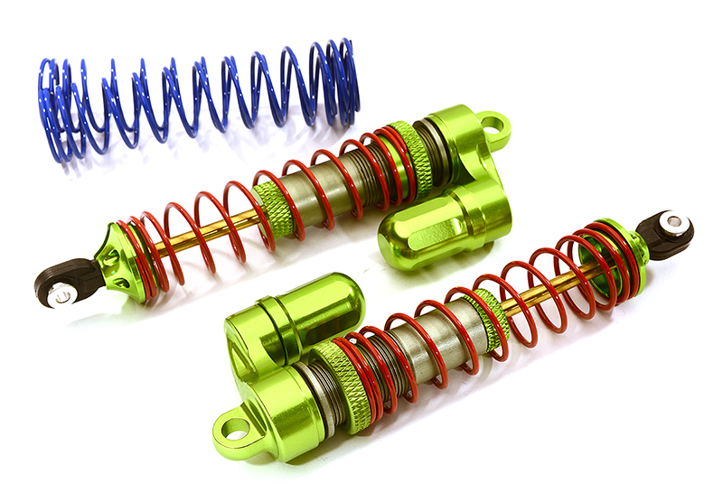 T8147GREEN V2 MXR9 Rear Piggyback Shocks for Traxxas Stampede, Rustler 2WD & Slash - Image 1