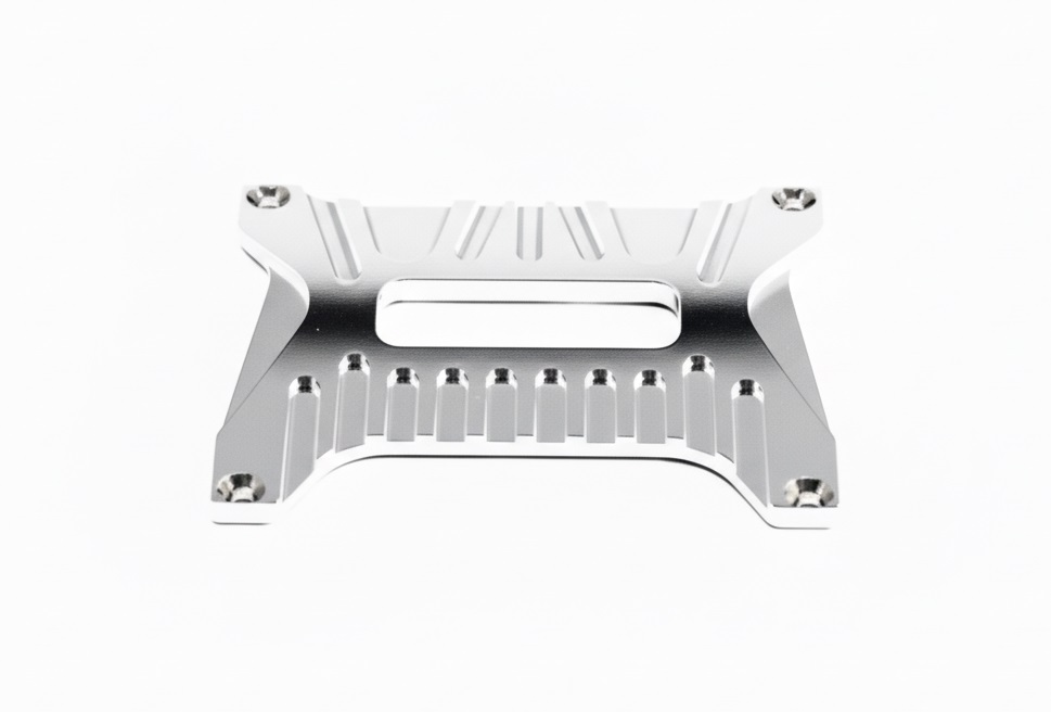 T8326SILVER Billet Machined Center Bottom Plate for Losi 1/18 Mini-LST Monster Truck - Image 1