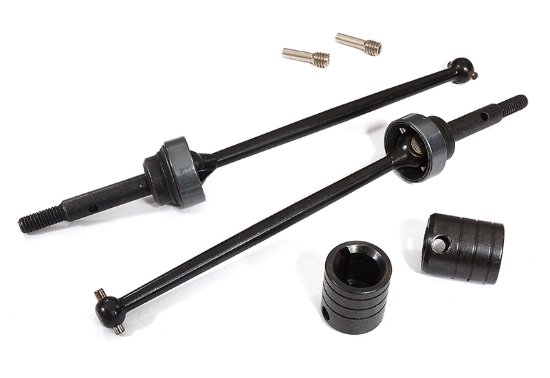 T8529 Steel Rear Universal Drive Shaft (2) for Traxxas 1/10 Slash 4X4 (6808) 6852X - Image 1