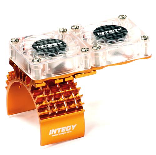 T8534ORANGE Motor Heatsink + Twin Cooling Fan for Traxxas 1/10 Slash 4X4 (6808) - Image 1