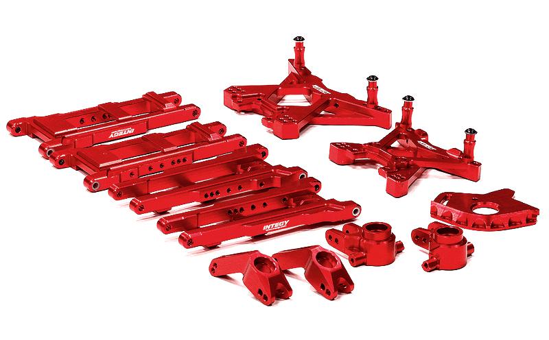 T8580RED Billet Machined Suspension Set for 1/10 Stampede 4X4 & Slash 4X4 (non-LCG) - Image 1
