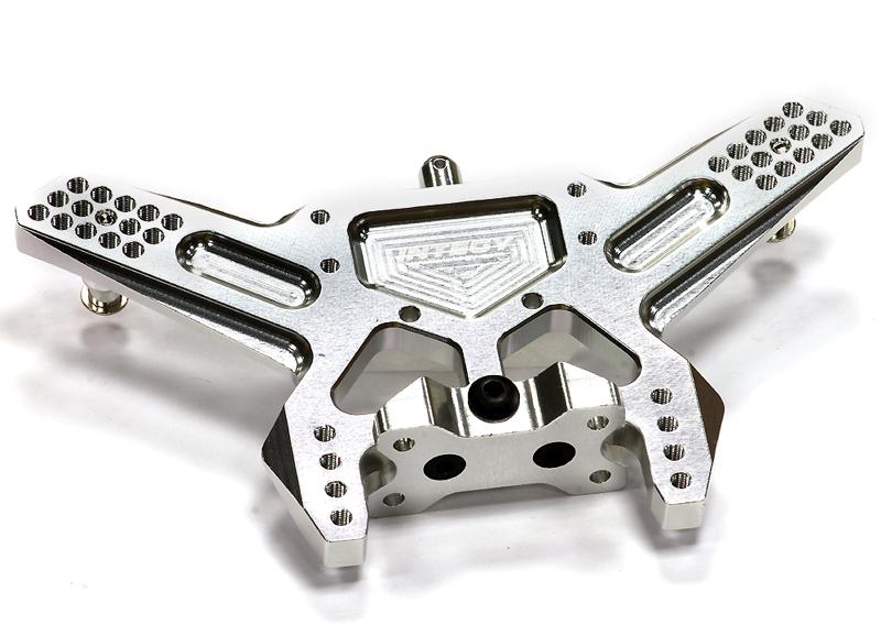 T8672SILVER Billet Machined Silver Rear Shock Tower for Traxxas 1/10 Slash 2WD 3638 - Image 1
