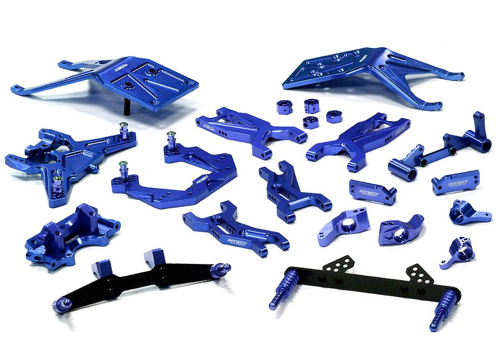 T8676BLUE Complete Blue Billet Machined Suspension Upgrade for Traxxas Slash 2WD 1/10 - Image 1