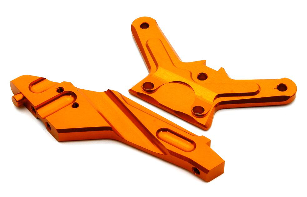 T8691ORANGE Billet Machined Front Anti-Bending Plate for HPI 1/10 Bullet MT & Bullet ST - Image 1