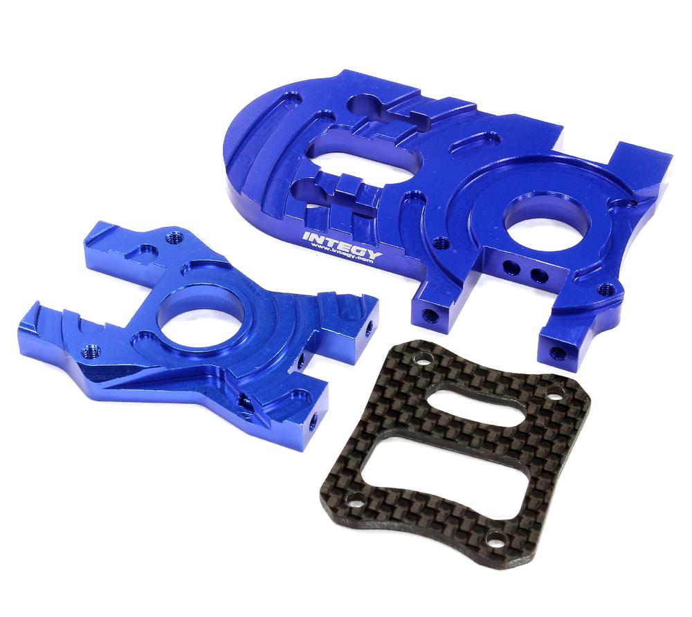 T8693BLUE Blue Billet Machined Motor Mount for HPI 1/10 Scale Bullet MT & Bullet ST - Image 1